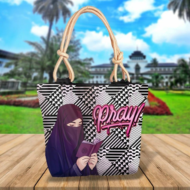 TAS MUSLIMAH MURAH TOTEBAG TALI SUMBU TAS KEKINIAN TERBARU