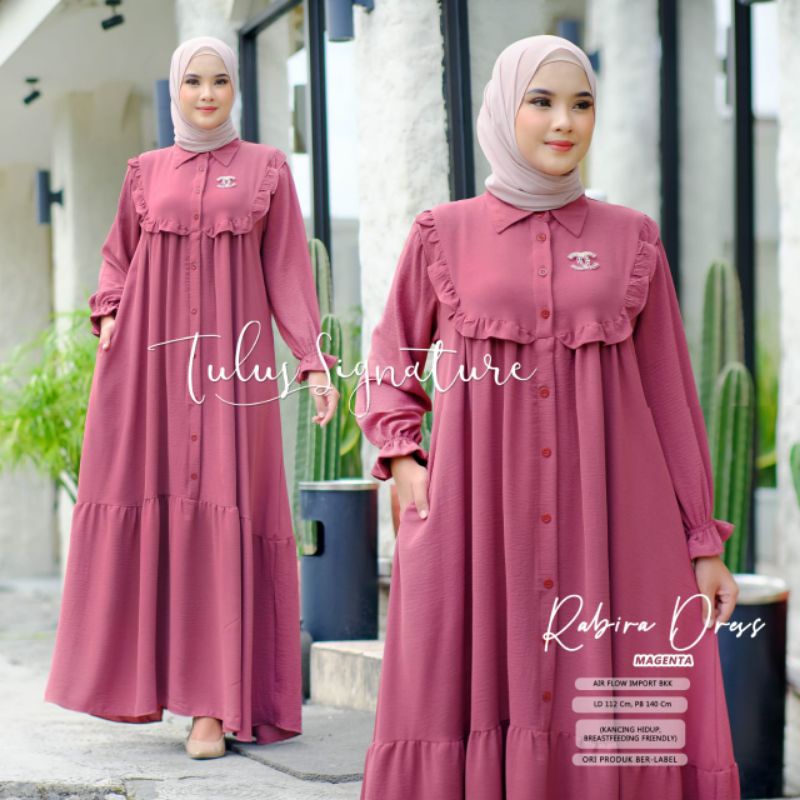 RABIRA DRESS BY TULUS SIGNATURE (DRESS MUSLIMAH) Dress polos modern