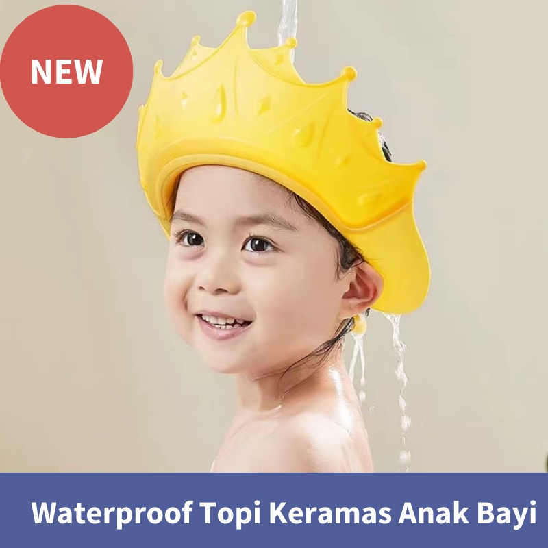 NEW Topi Keramas Anak Bayi, Topi Keramas Mandi Kancing Bayi