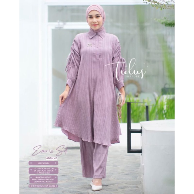 EMRIZ SET BY TULUS SIGNATURE (ONE SET WANITA) Setelan muslimah polos modern rekomended