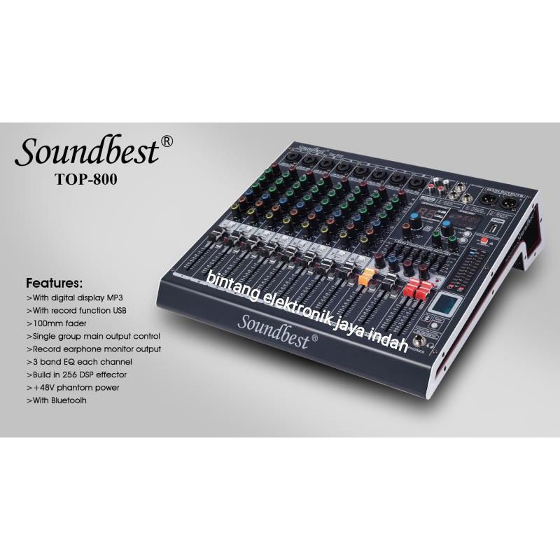 mixer Soundbest top 800 original mixer Soundbest 8 channel Multi effect reverb 32bit 256dsp