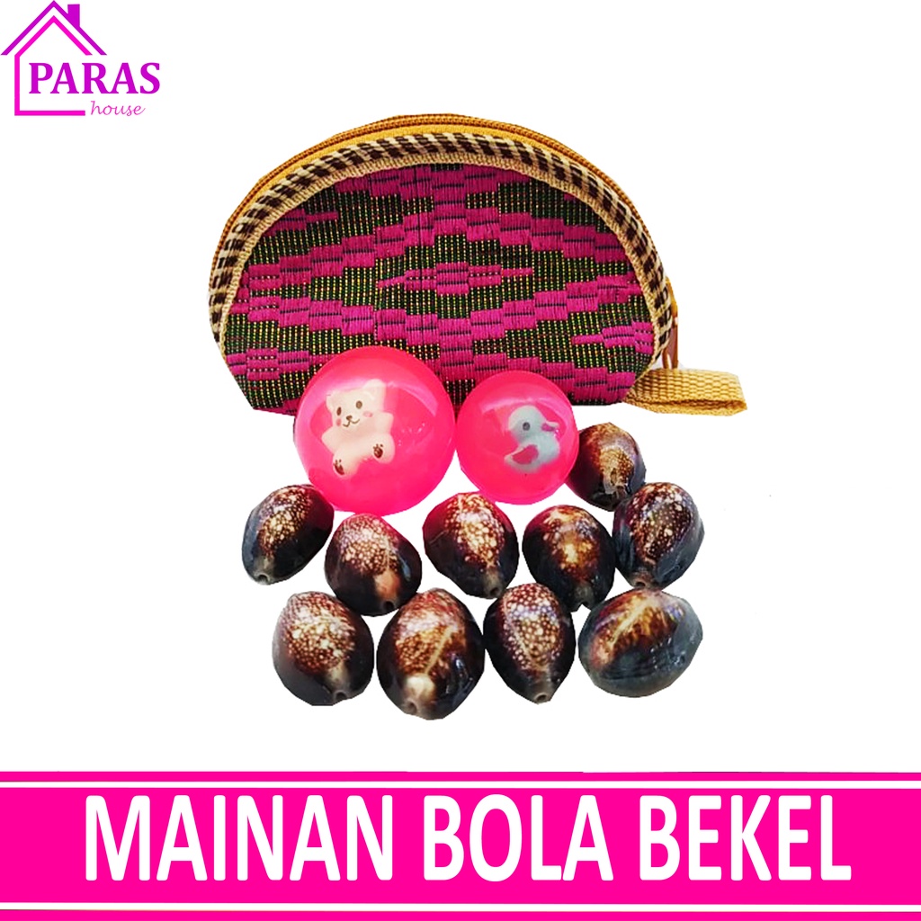 PARAS - Mainan Bola Bekel Mainan Bola Bekles Anak - Anak Biji Kuwuk Kerang Laut Asli