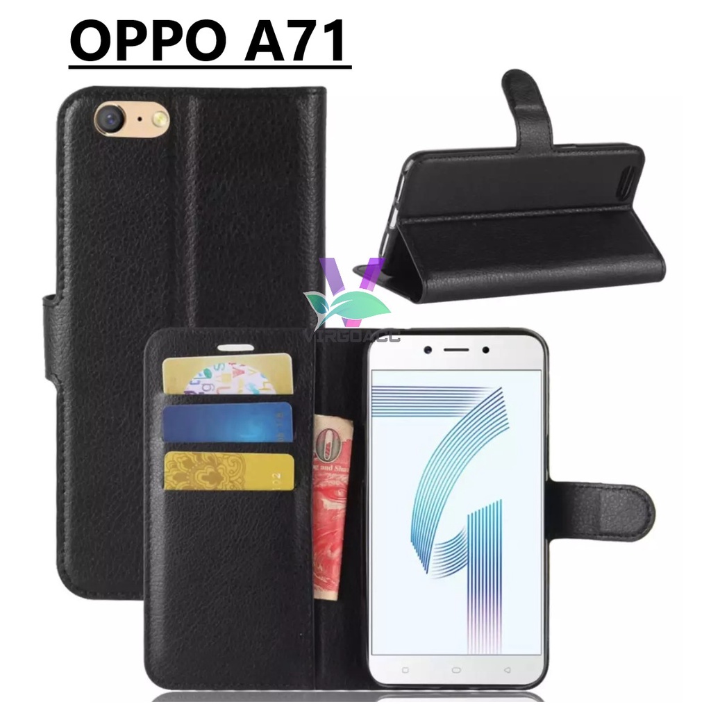 LEATHER CASE FLIP OPPO A71-FLIP COVER KULIT SARUNG BUKU DOMPET-CASING WALLET LEATHER CASE OPPO A71