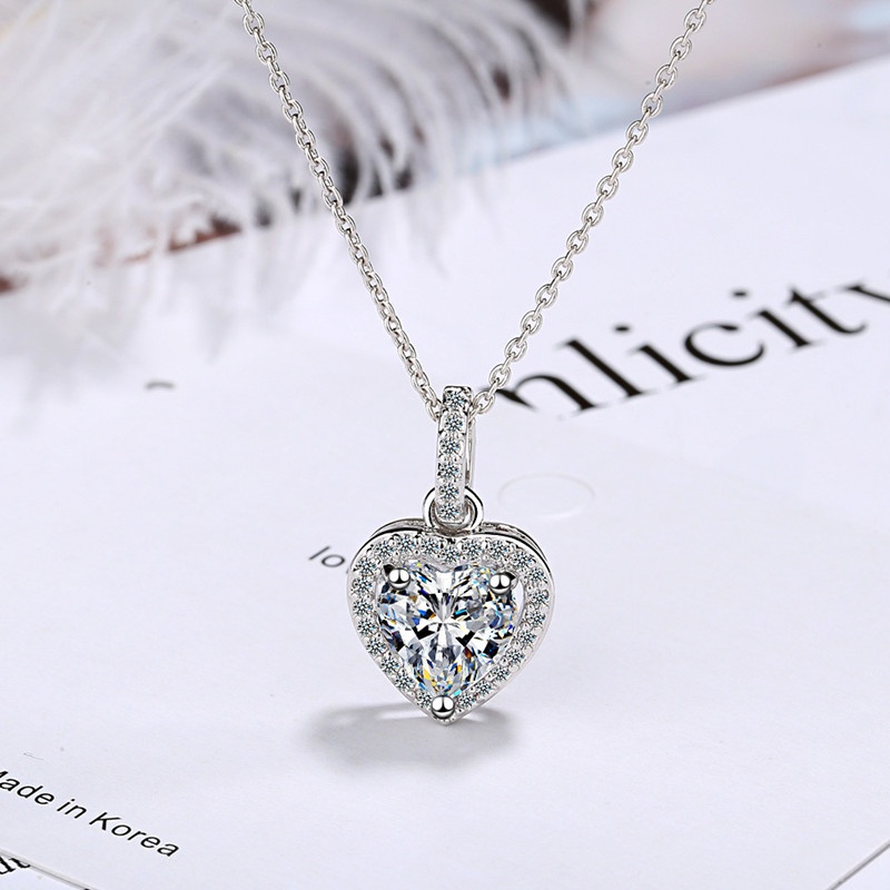 Pandora Kalung 925 Silver Cubic Zirconia Bentuk Hati Untuk Wanita