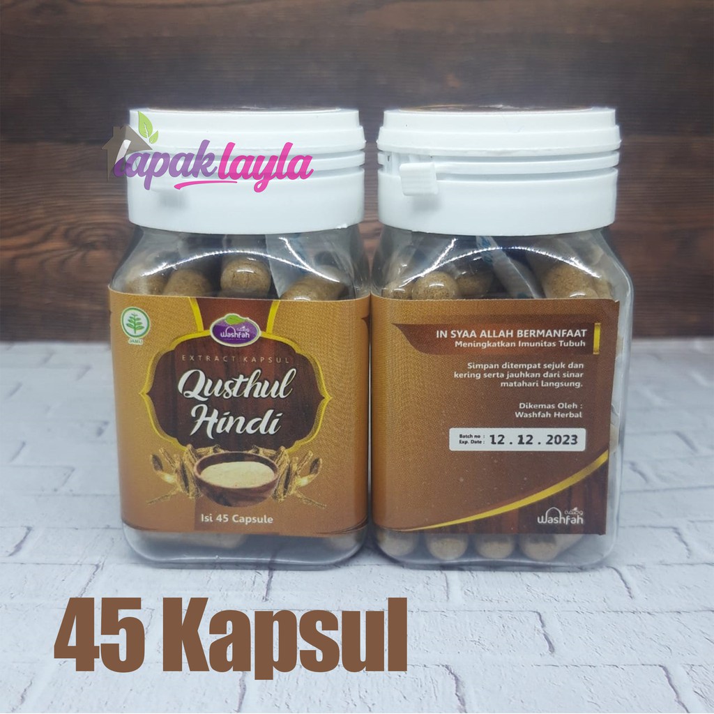 QUSTHUL HINDI CAPSUL COSTUS INDIAN HERB 45 KAPSUL WASHFAH