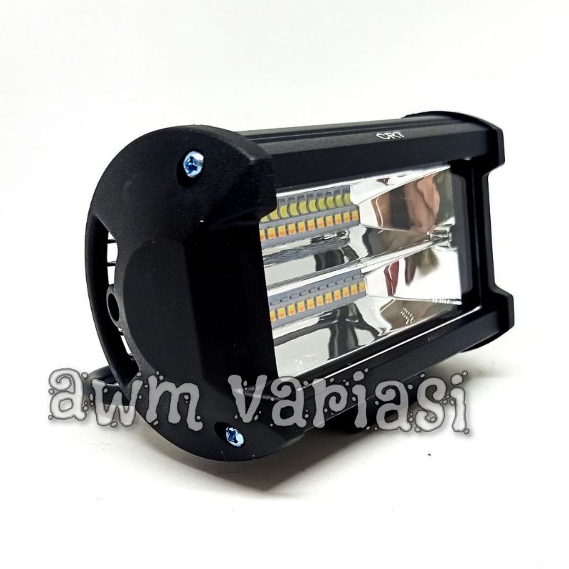 Lampu Tembak Sorot 24 Volt 2 Warna Putih Kuning 24 Mata 2 Susun LED CREE Motor Mobil Truk Bus