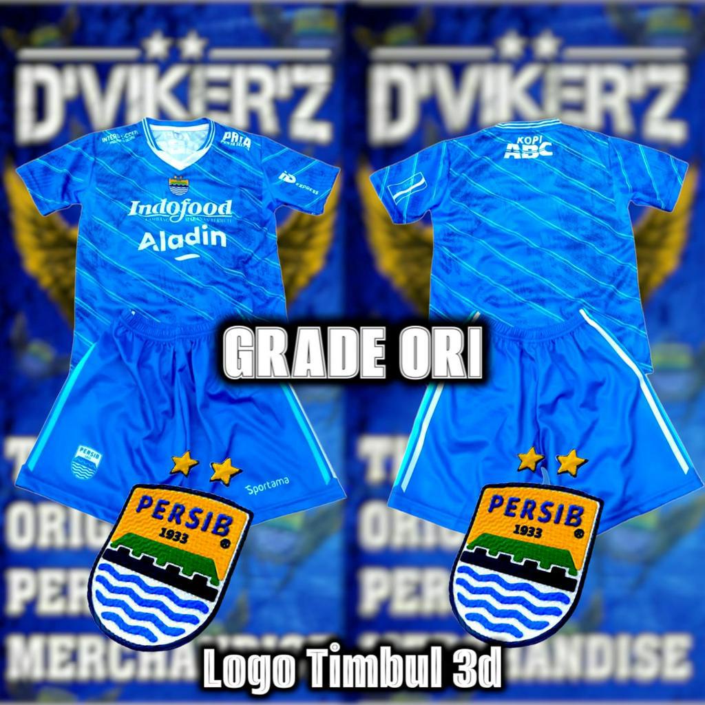 TERBARU baju bola setelan anak persib murah 2022 2023 bisa pakai nama GRADE OR1