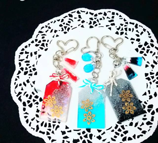 Gantungan kunci resin epoxy high quality omamori japan lucky charm