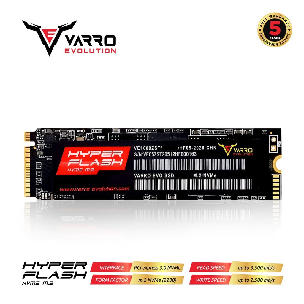 SSD M2 VARRO 1TB HYPER FLASH NVME 2280 SATA 3 - SSD M.2 1TB NVMe