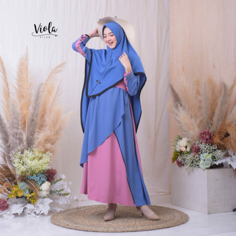 GAMIS SET HIJAB AMEERA BY VIOLA/ GAMIS SET KEKINIAN /GAMIS SET/ GAMIS SET ITY CREPE/GAMIS SYARI