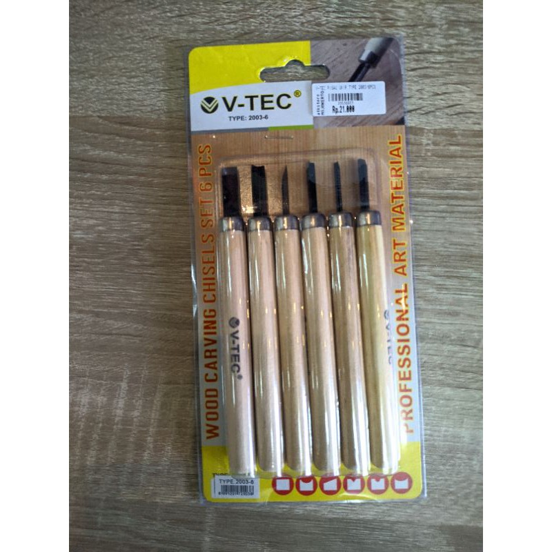 V-tec Pisau Ukir Alat Pahat Kayu 6 - Wood Carving Tools Set
