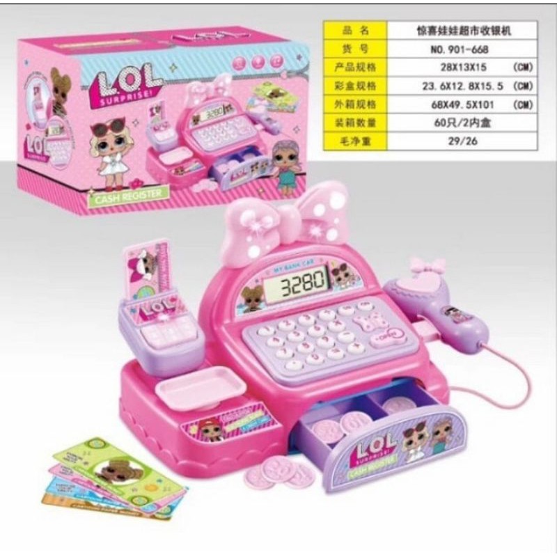 

LOL Surprise Cash Register Mesin Kasir Anak Pita Pink