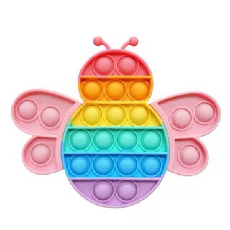 Pop it premium bubble emboss fidget anti stress timbul silicone viral tik tok mainan anak tebel high quality-Pastel bee