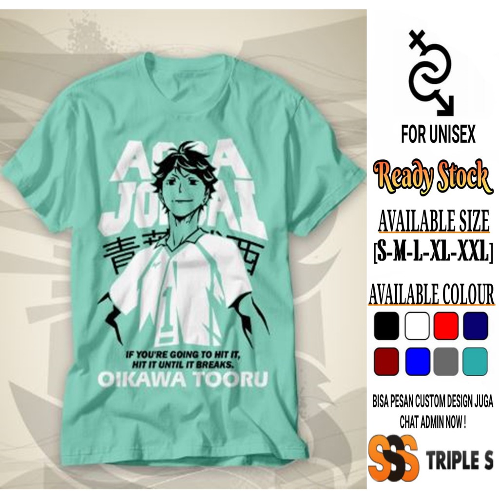 KAOS HAIKYUU OIKAWA TOORU AOBA JOHSAI ANIME TSHIRT - TRIPLES