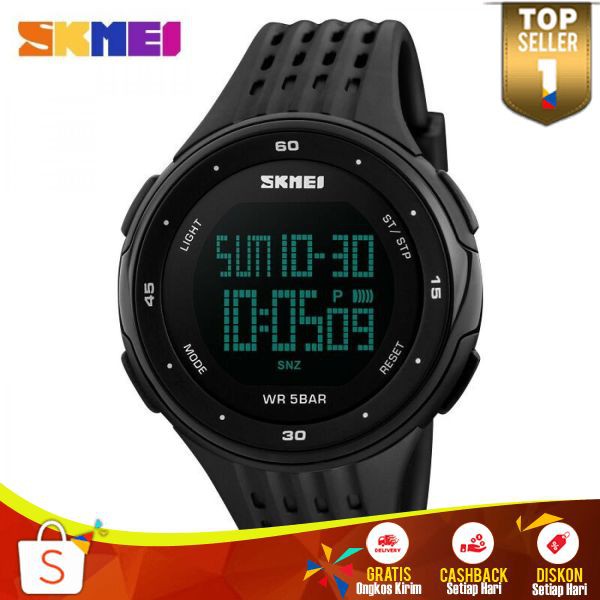 SKMEI Jam Tangan Digital Pria JT 50 Jam Tangan Silicone Berkualitas Penutup Stainless Steel Anti Air