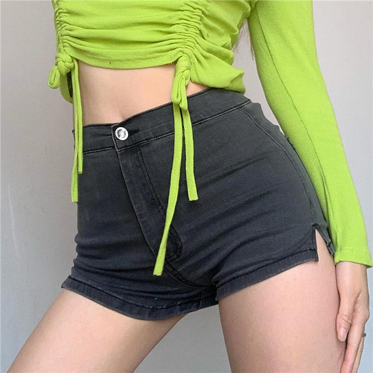 Suhao Seksi High Waist Stretch Celana Ketat Denim Musim Panas Wanita Baru Hong Kong Style Slim Fit C