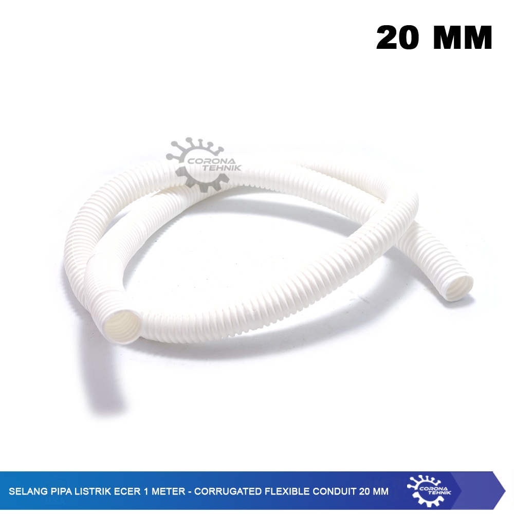 Corrugated Flexible Conduit 20 mm - Putih - Selang Pipa Listrik Ecer 1 Meter