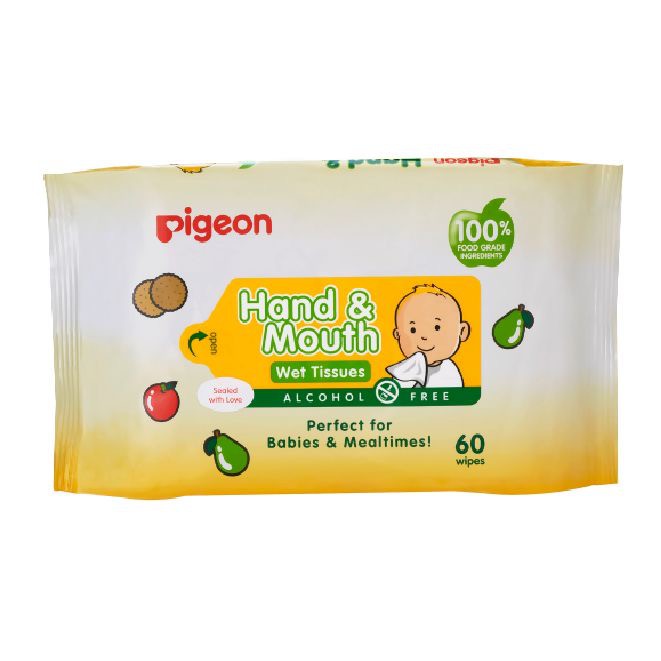 Pigeon Hand &amp; Mouth Wet Tissue Tisu Basah 60 Sheets