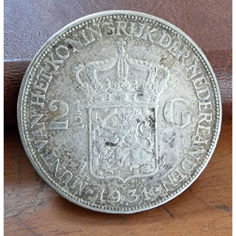 koin kuno 2,5 gulden Wilhelmina 1931