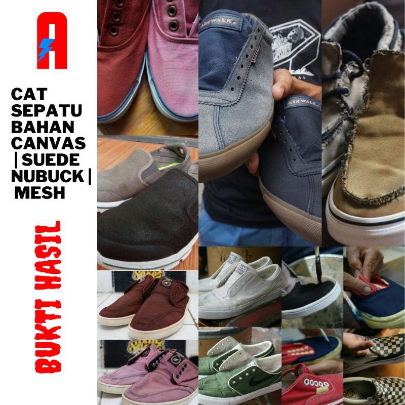 Cat sepatu bahan canvas suede nubuck mesh 100ml waterbased