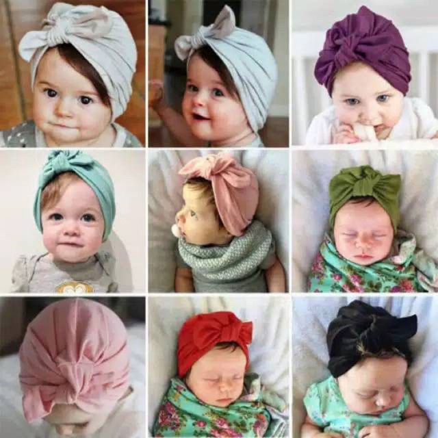 INDOMINI R298 Turban Bayi / Turban Baby ( 0-3 tahun ) Pita Polos Turban Anak