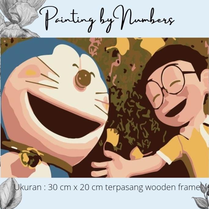 

DIY painting by number 30x20cm kerajinan tangan - Doraemon Nobita