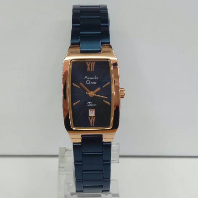 Jam tangan Alexandre Christie AC 2455 biru rose gold
