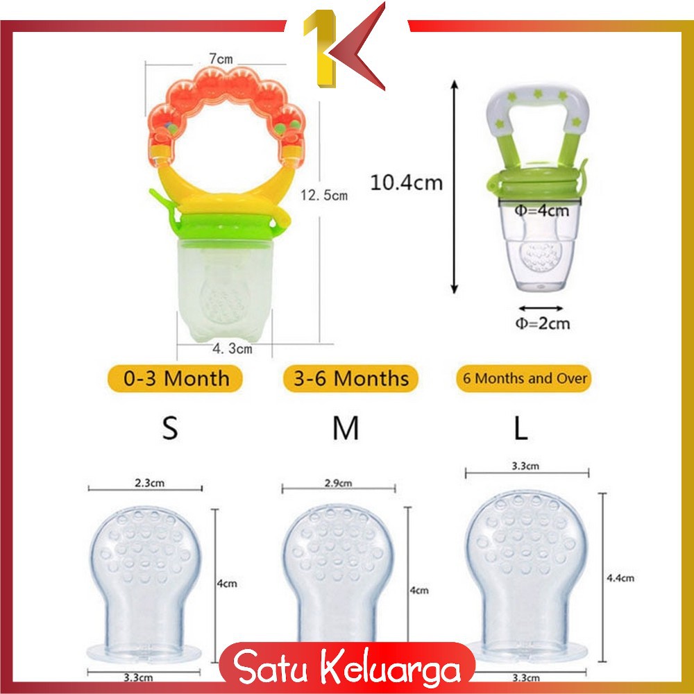SK-C44-45 Empeng Dot Buah Anak Bayi Baby Fruit Feeder Rattle Teether Kompeng Pacifier Gigitan Bayi-7
