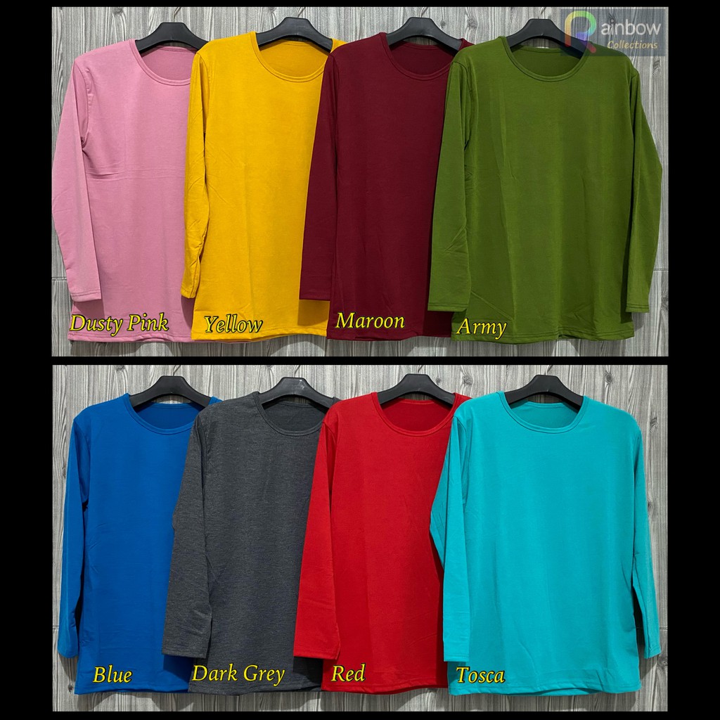 O-NECK Lengan Panjang / Kaos Oblong Polos Basic / Kaos Polos / T-shirt ONECK XL