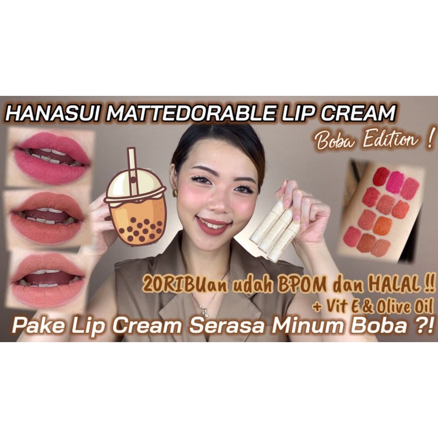 LT- [60GR] [ BOBA EDITION ] HANASUI MATTEDORABLE LIP CREAM / BOBA