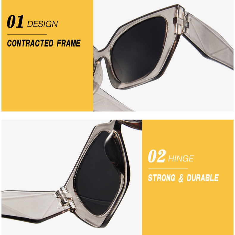 Personality Contrast Sunglasses Women Fashion Diamond Legs Oversized Square Frame