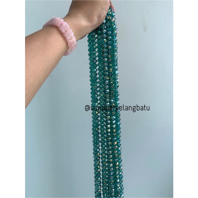 Kristal Ceko 12mm hijau TOSCA GREEN QUARTZ kuarsa AB metalik elyecraft