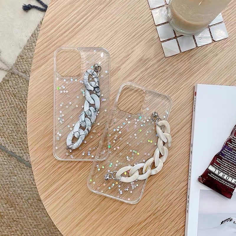 Case Glittery Chain Marble Xiaomi Redmi Note Oppo Reno Realme 2 3 4 5 6 7 8 9 10 Pro Lite 4g 5g