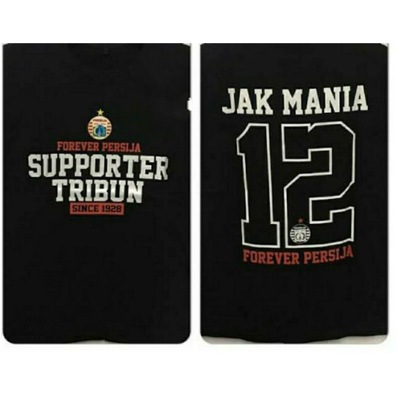 KAOS PERSIJA SUPPORTER TRIBUN DEPAN BELAKANG PERSIJA JAKMANIA KATUN COMBED 30S