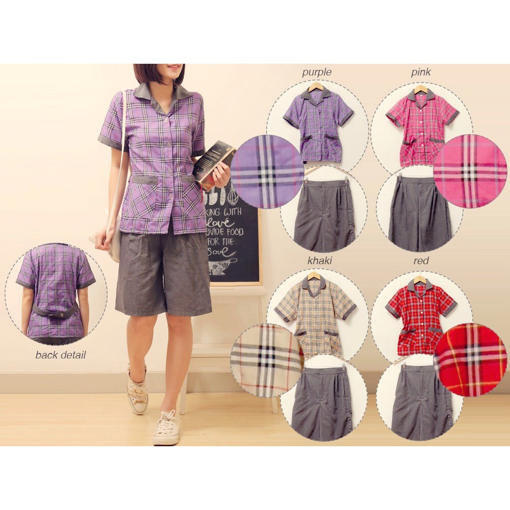 CUCI GUDANG Baju Seragam Suster Nanny Babysitter - burberry celana pendek kulot LIMITED