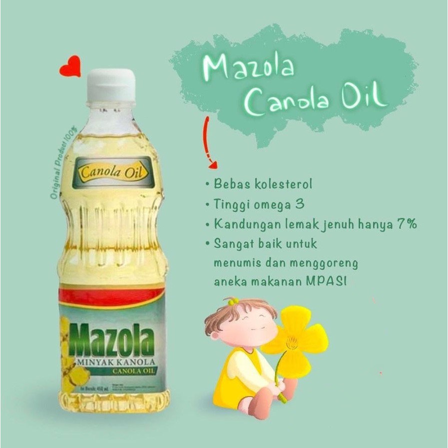 Mazola Canola Oil 450ml - Minyak Canola 450ml- Lemak Tambahan Mpasi