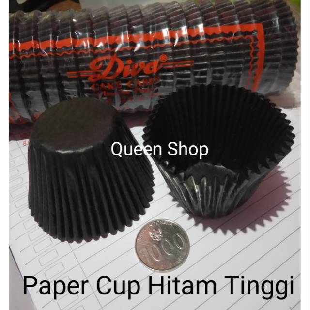 Paper Cup/Cup Case Hitam Tinggi DIVA