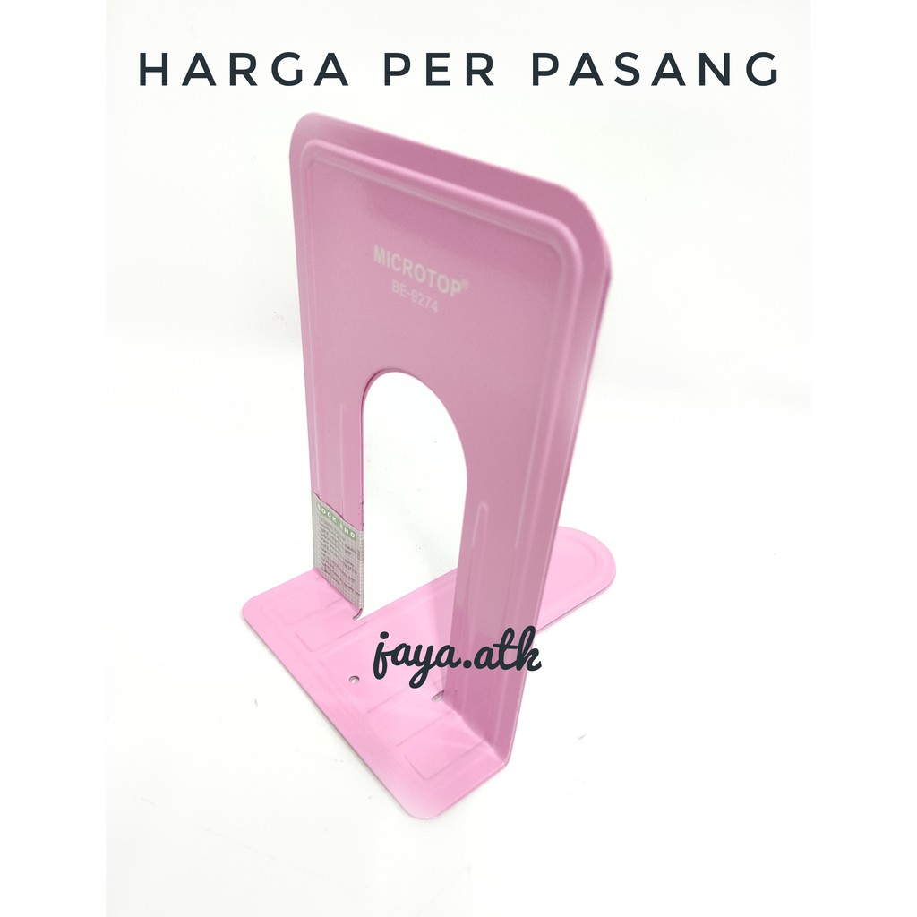 PEMBATAS BUKU BESI BOOK END PENYANGGA BUKU BESI BOOKEND HOLDER WARNA WARNI PER PASANG