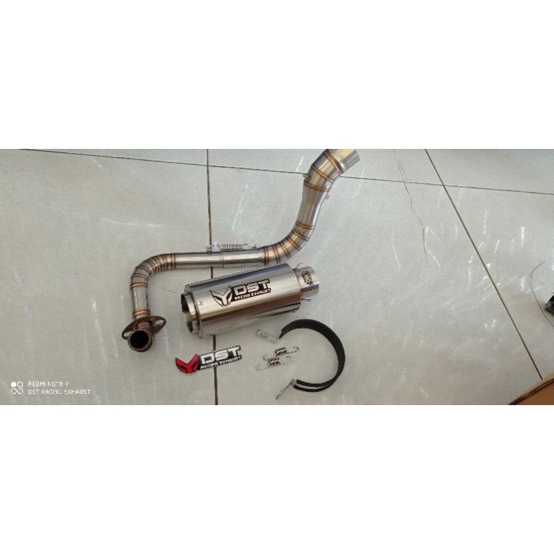 Knalpot ori DST Racing full stenlis full set untuk matic 160cc  ke bawah