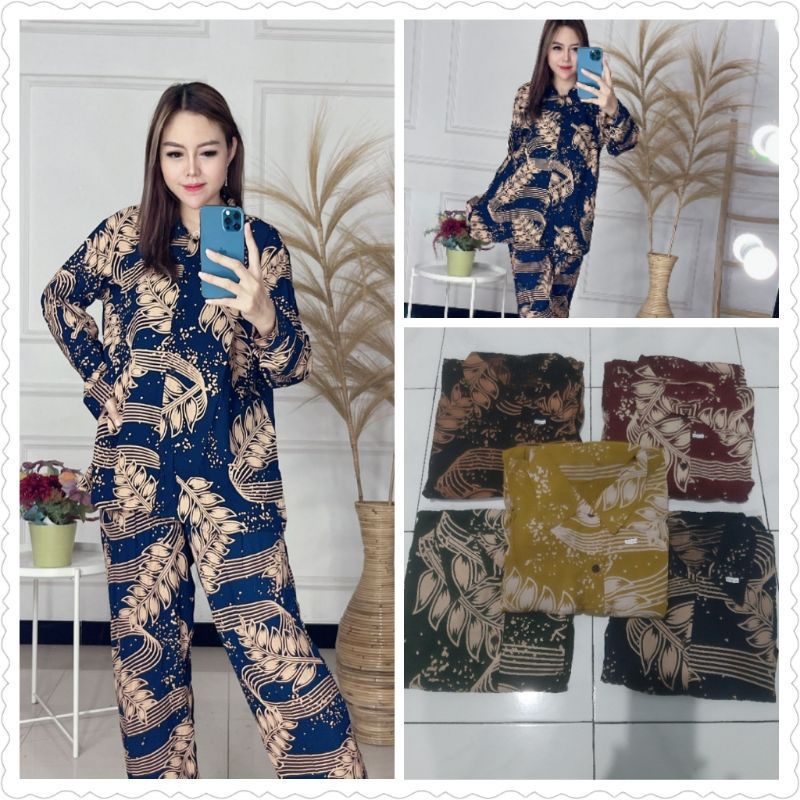 kemeja wanita setelan cplp one set panjang