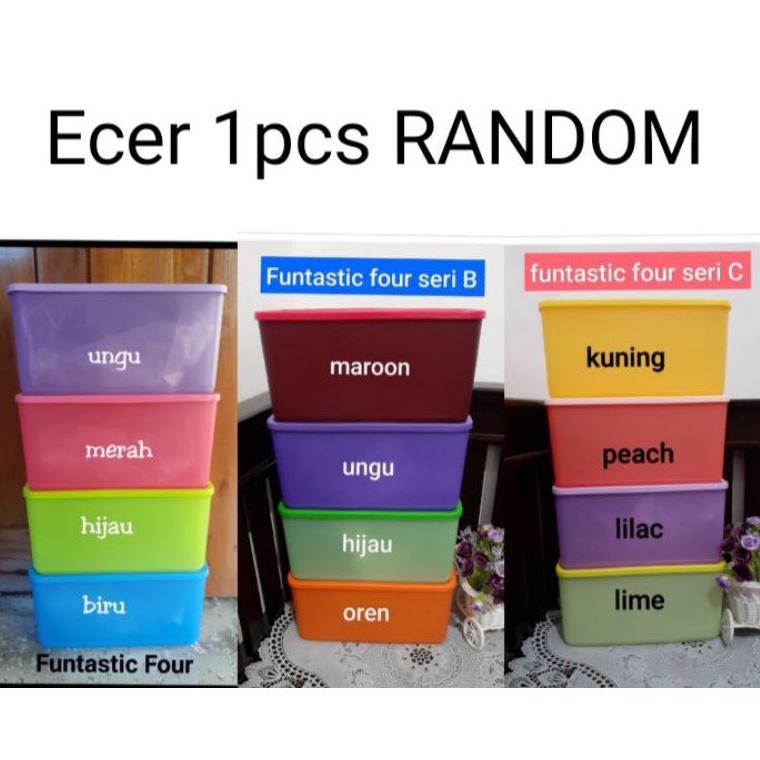 Tupperware Ecer 1pcs Funtastic Four Random Kotak Serbaguna