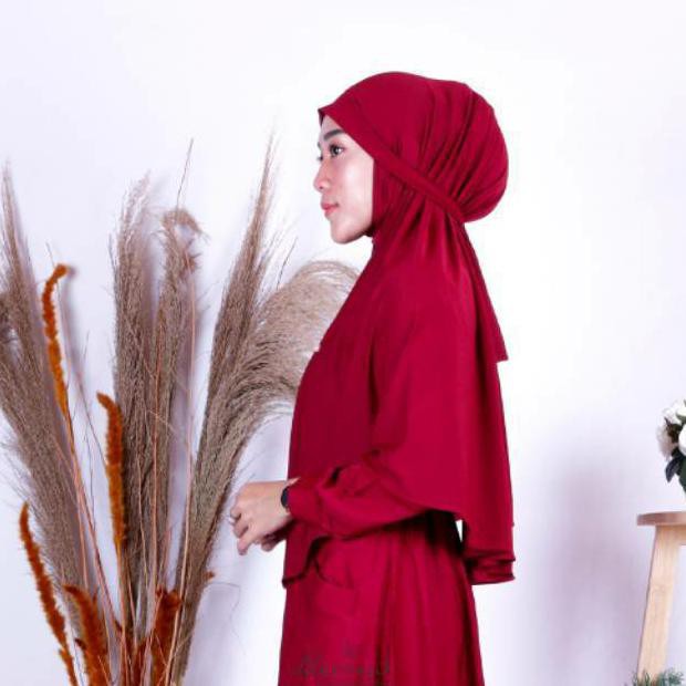 SALE.. JILBAB HIJAB MASKER INSTAN SYIRIA NIQAB AISHA MASKER - HITAM ..TERMURAH