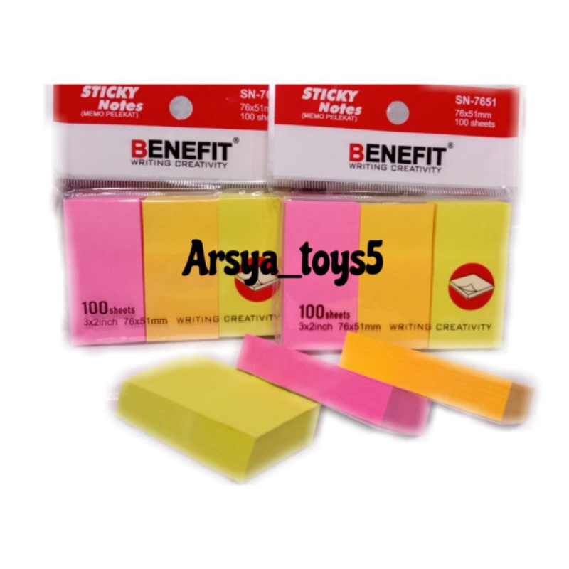 Sticky Notes Benefit multicolor 5 &amp; 3 warna Campur