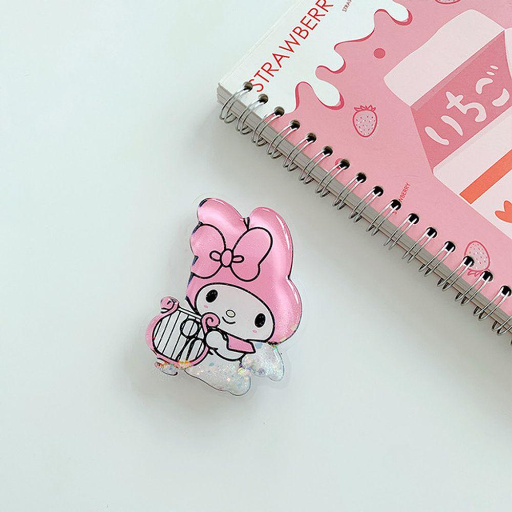 Augustina Tempat Ponsel Kuromi My Melody Aksesoris Handphone Ponsel Kreatif Ekspanding Berdiri Kartun Hadiah Bergerak Cairan
