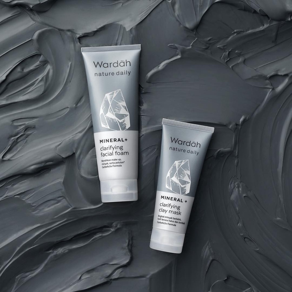 Wardah Nature Daily Mineral + Clarifying Clay Mask 60ml  / Facial Foam / Masker dengan Kaolin dan Bentonite Clay