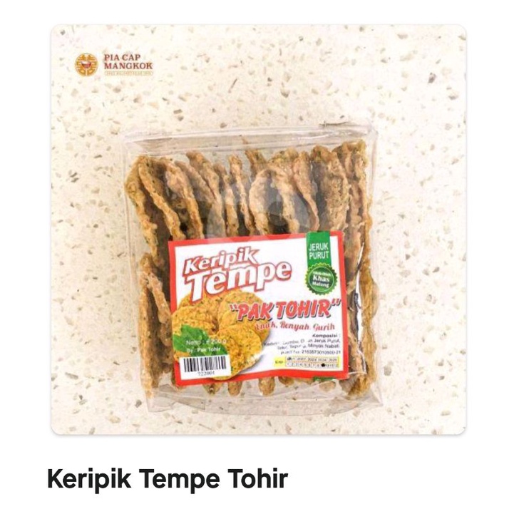 

kripik tempe tohir