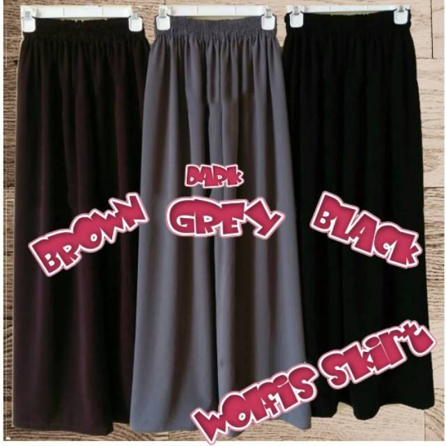 Rok Wolfis Wolvis Skirt Payung Bawahan Muslimah Syari / Rok Woolpeace Syar'i