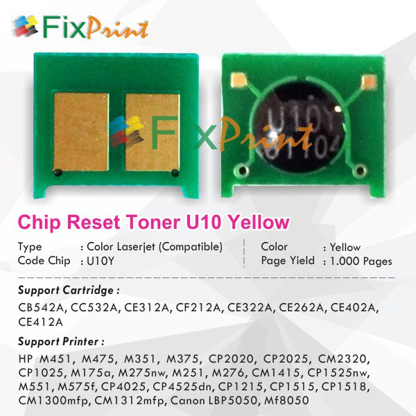 Chip Toner Cartridge Universal U10 Cartridge HP CB540A CC530A Yellow