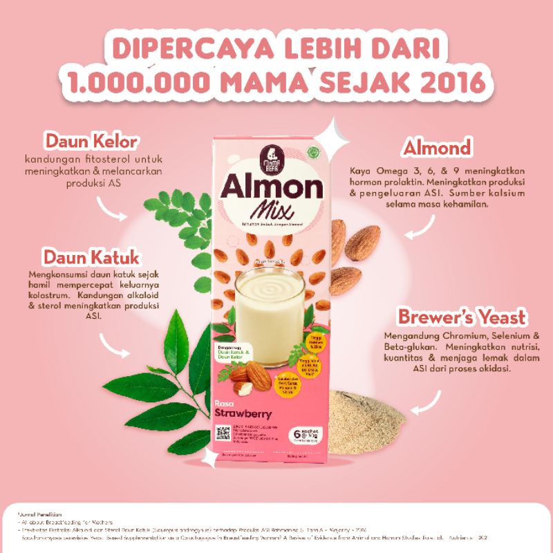 (MAMA BEAR) Almond Mix Rasa Stroberi / Pelancar ASI Mamabear/ pelancar ASI Booster/ASI Booster Terlaris