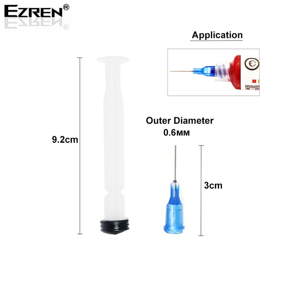Ezren EZ-0531 1 Set Pendorong Flux Dan Kepala Suntikan 0.6mm